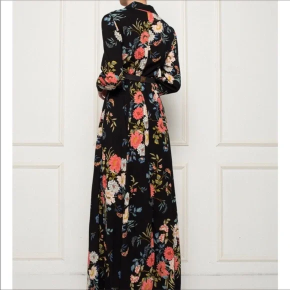 Zara Floral Black Maxi Dress - Picture 2 of 16
